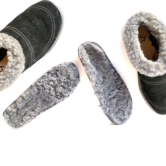 Ecolo Gic Suede Shearling Lined Slippers - Picture 6 of 8